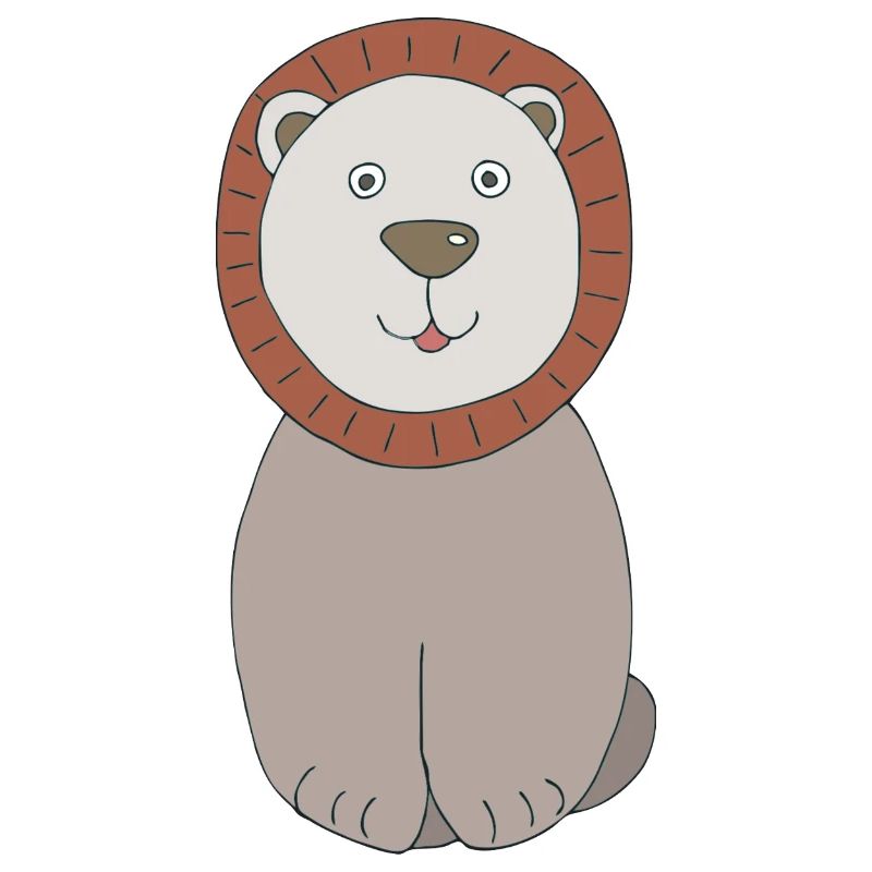 Lion head with friendly face