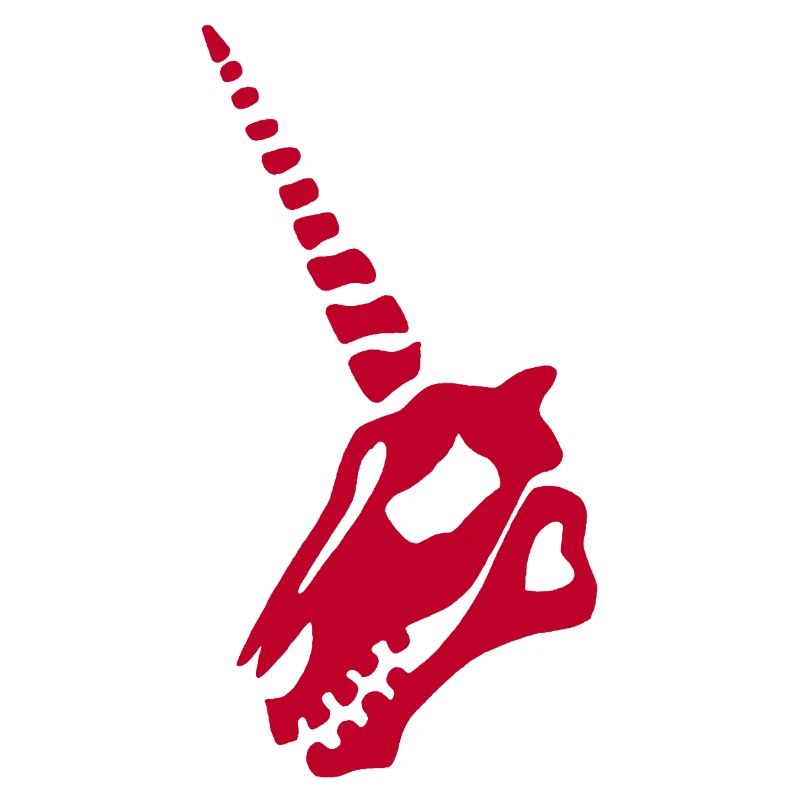 Roter Einhorn-Schädel