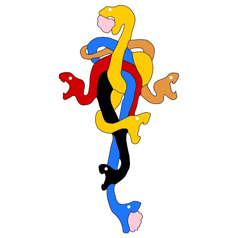 Serpent Arc en Couleurs Stylisé