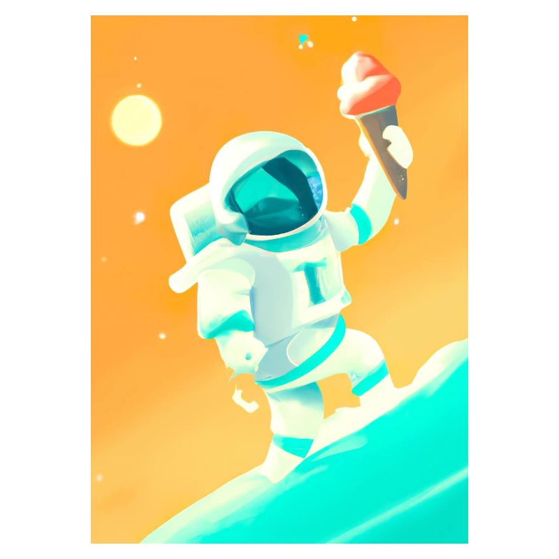 Astronaut mit Eiscreme