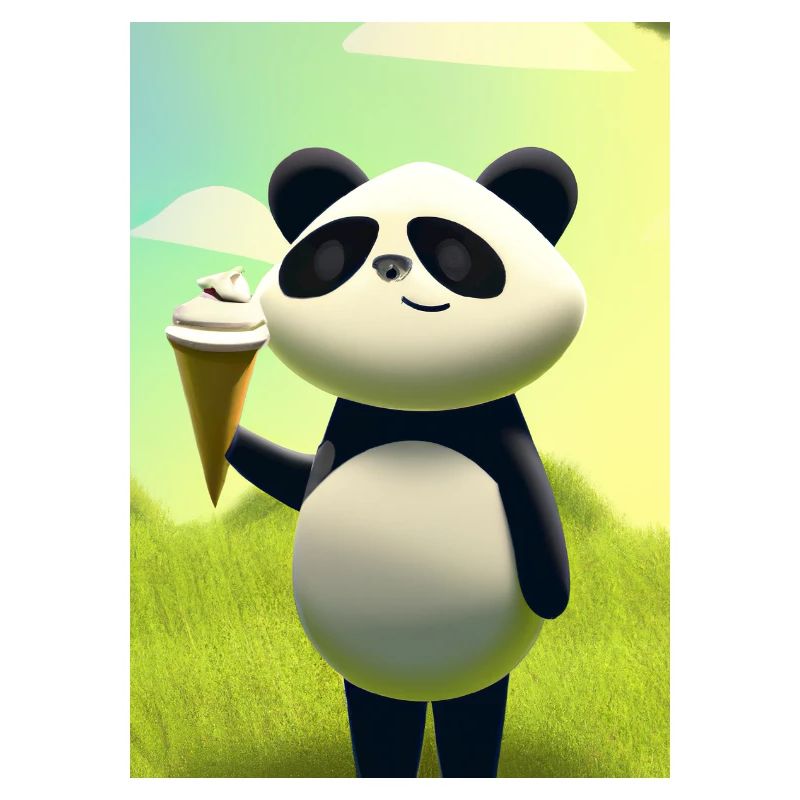 Panda mit Eiscreme