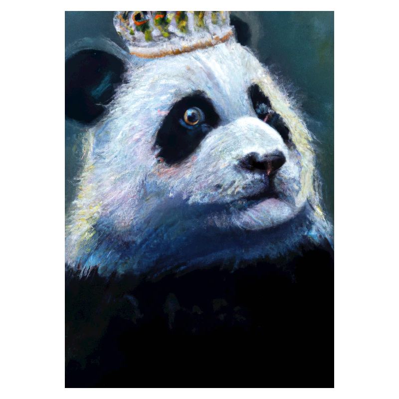 Panda mit Krone Ölgemälde