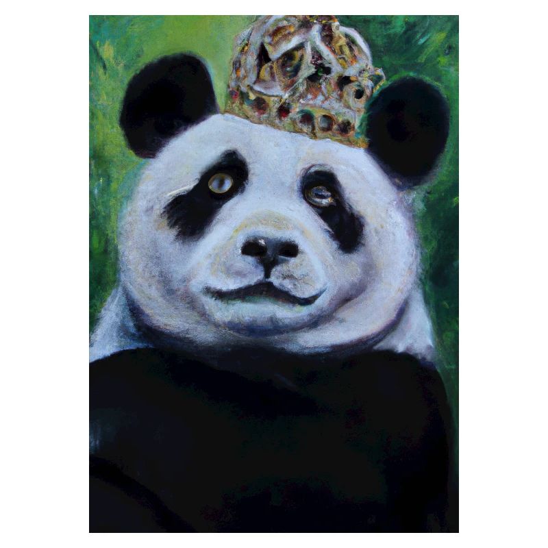 Panda mit Krone Ölgemälde
