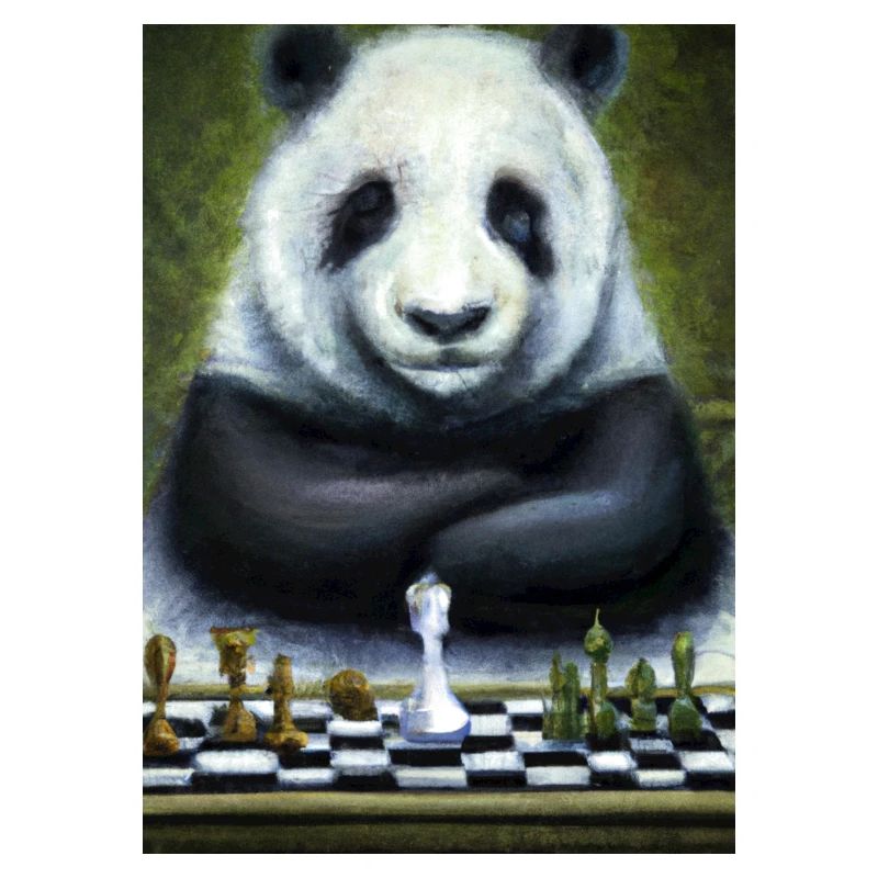 Panda spielt Schach