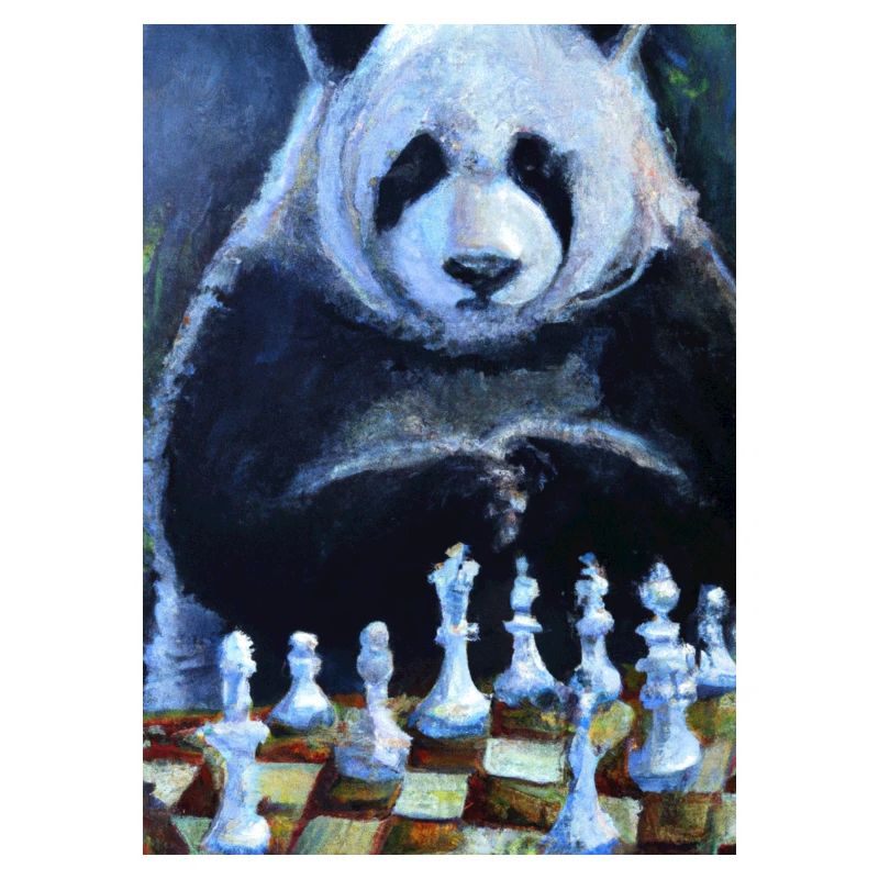 Panda spielt Schach