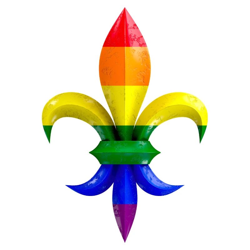 Fleur de Lys / Fleur de Lis Marmor mit Regenbogen