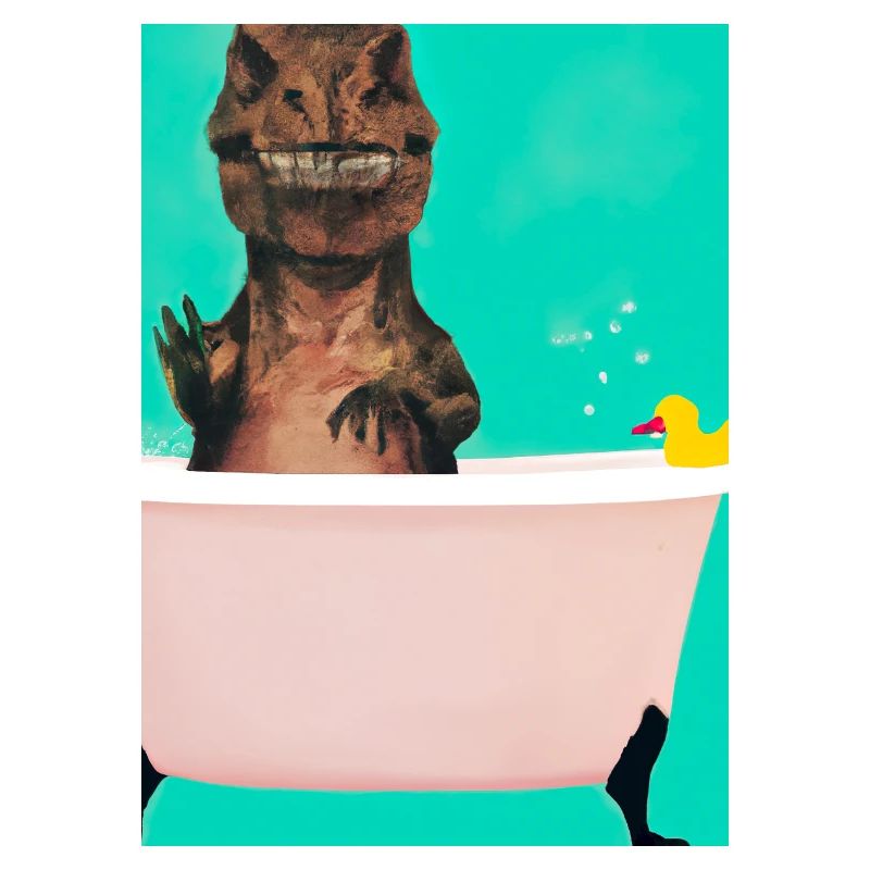 Dinosaurier badet