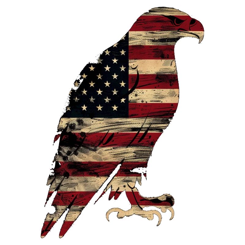 Drapeau américain Eagle Silhouette American Heritage 2