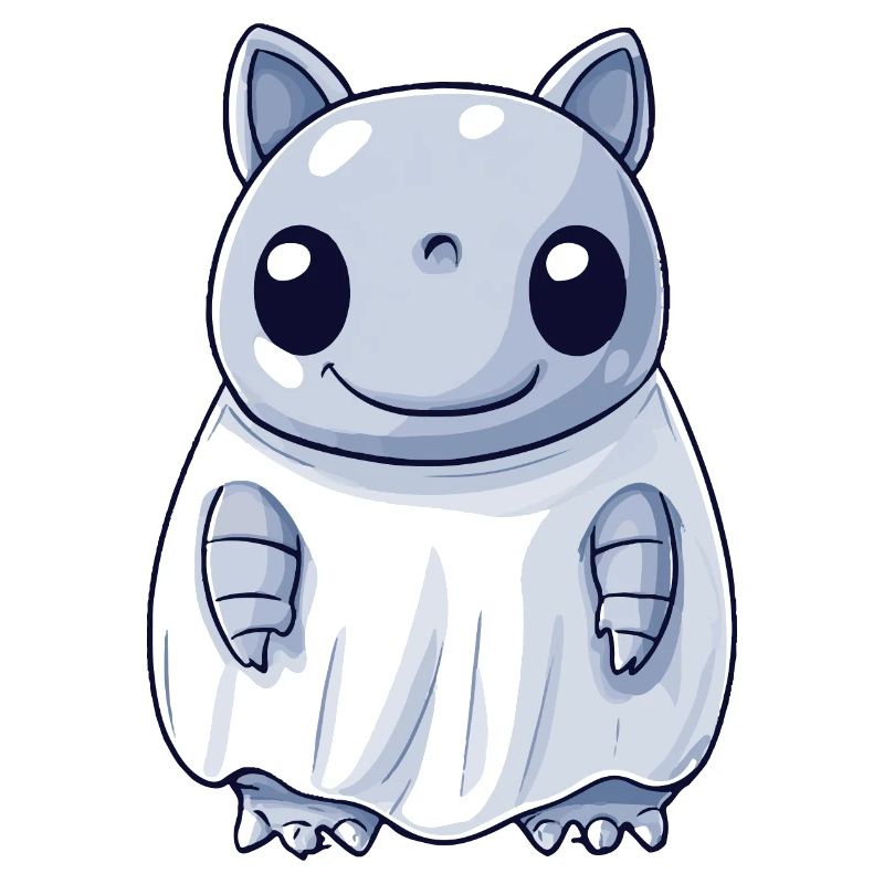 Armadillo Halloween Comic Ghost