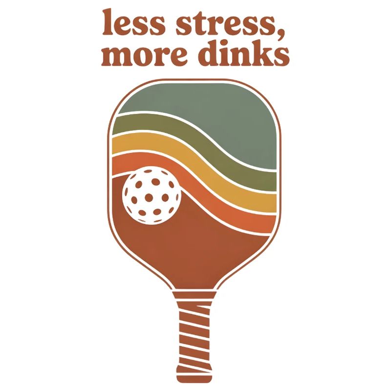 Moins de stress, plus de dinks - Drôle de Pickleball Rétro