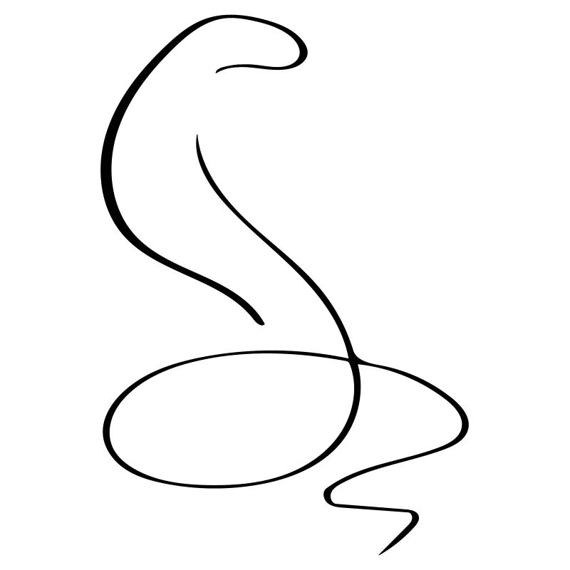 Snake Line Art - Minimalist