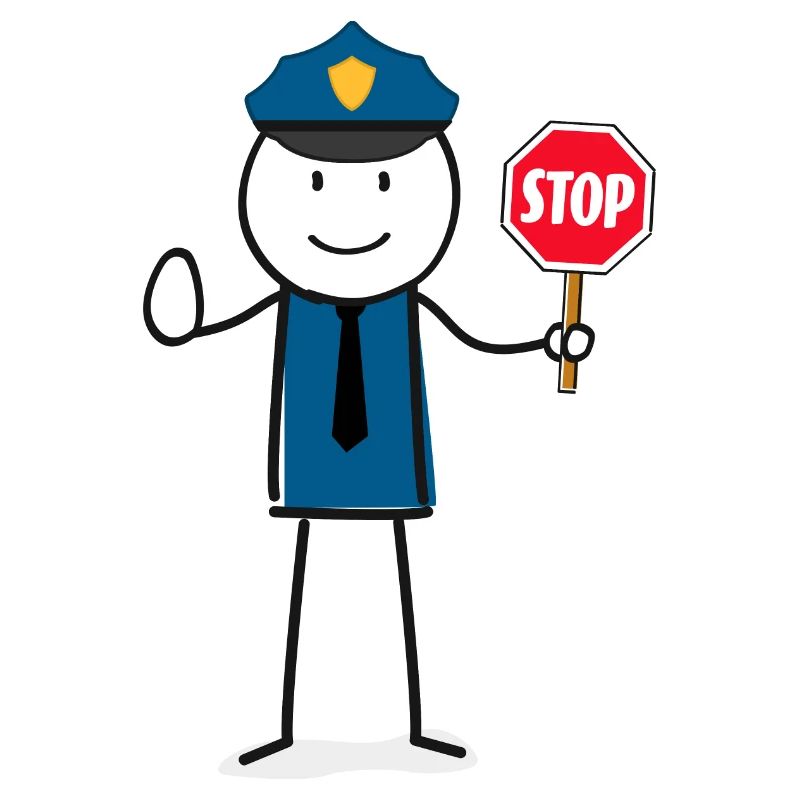 Polizei Stop Strichmännchen
