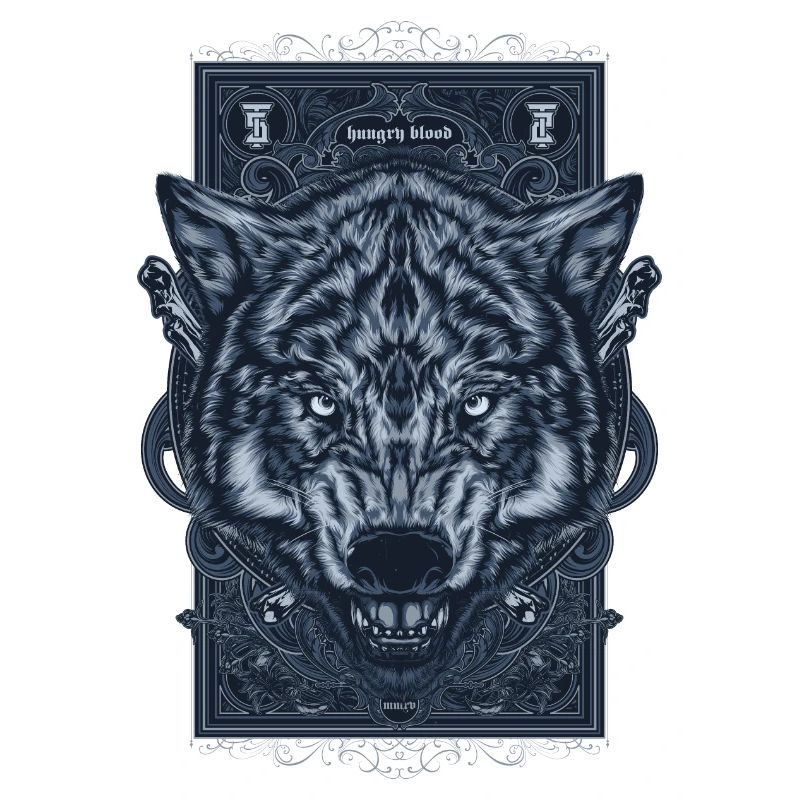 Wolf mit einem aggressiven Blick Geschenk