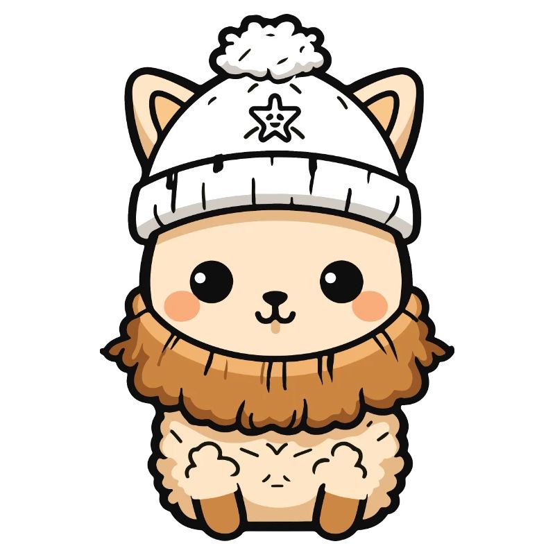Alpaca Winter Llama Comic Cute