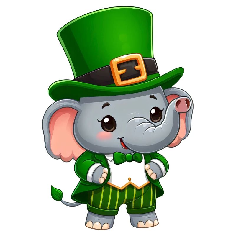 St. Patrick's Day Elephant Green