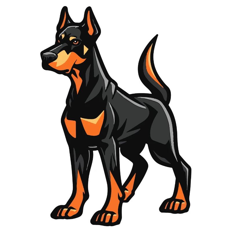 Dobermann Hund Comic