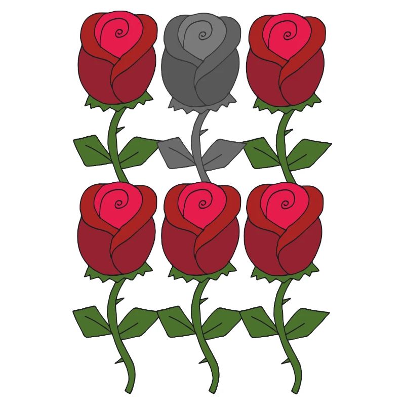rose rot grau