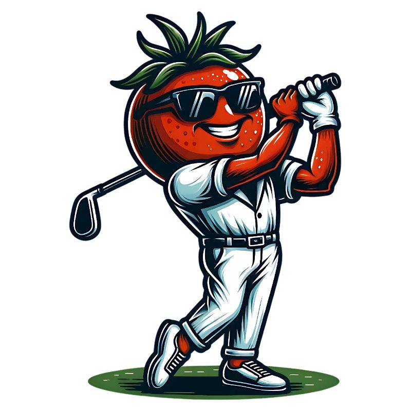 Swinging Tomato: Lustige Golf-tomate Mit Stil