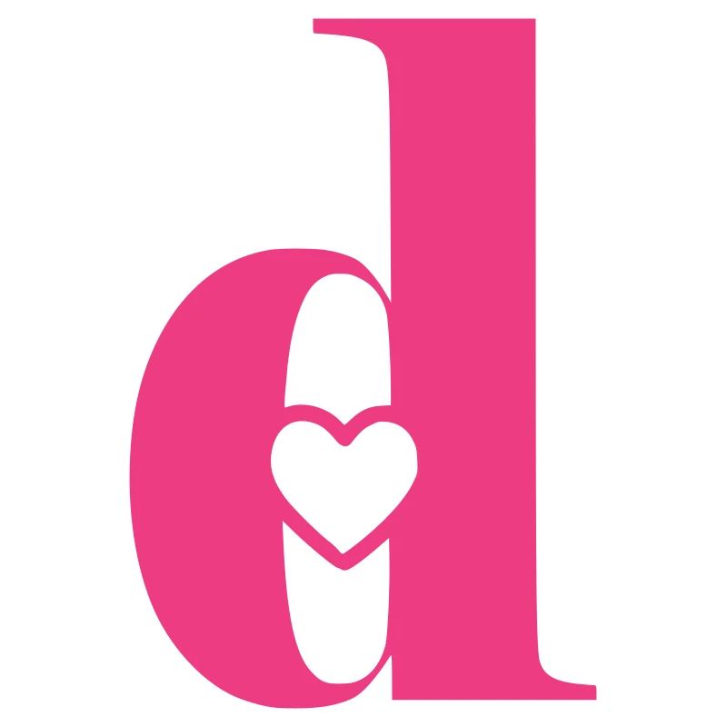 Buchstabe d Anfangsbuchstabe mit Herz