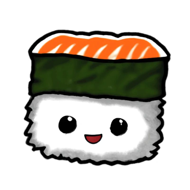 Morceau de sushi d’anime mignon mignon