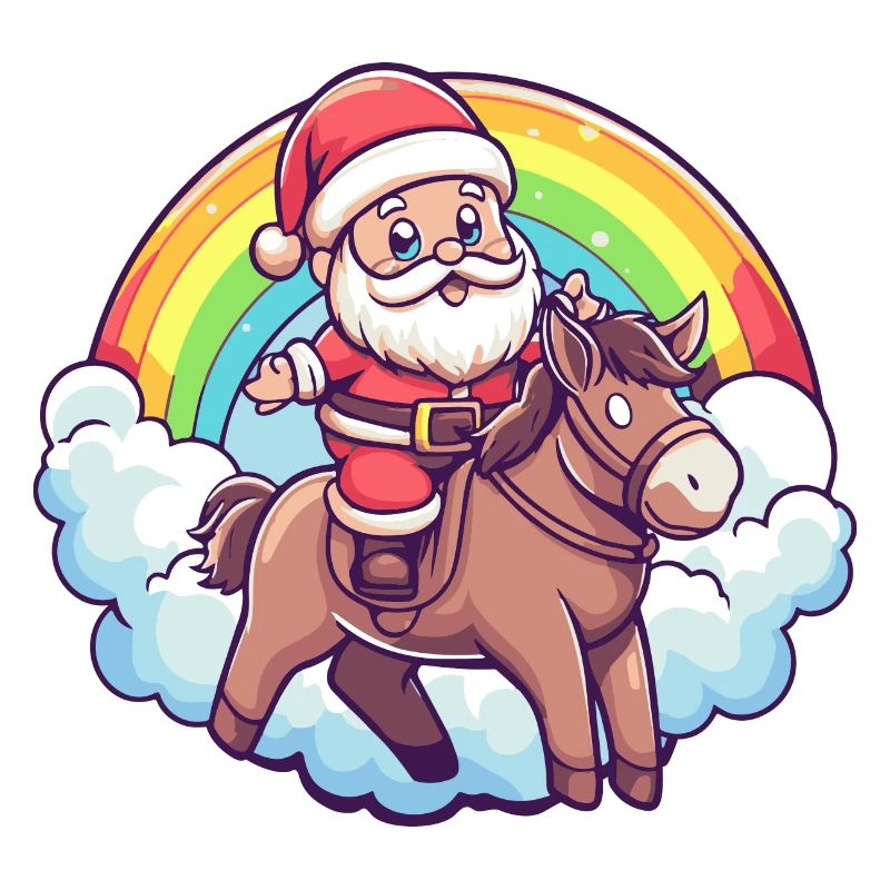 Esel Weihnachtsmann Regenbogen