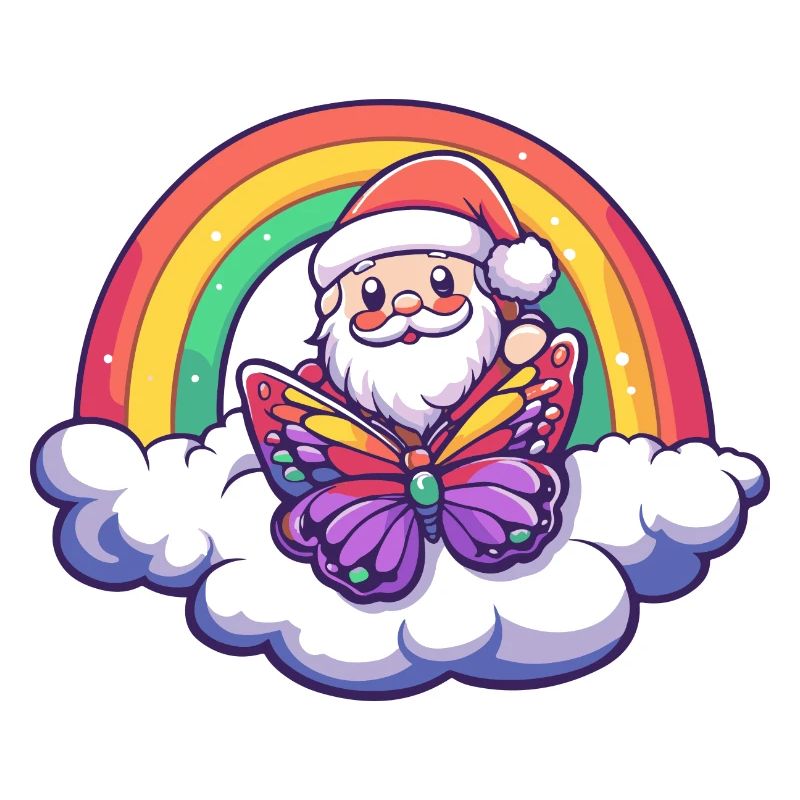 Schmetterling Weihnachtsmann Regenbogen