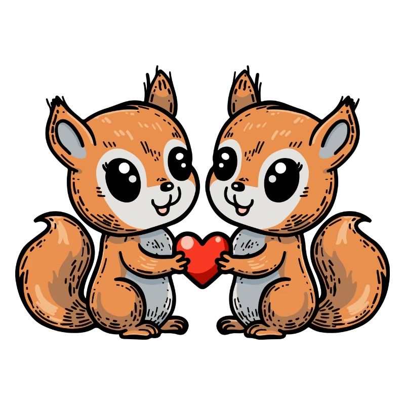 Couple d’écureuils Saint-Valentin
