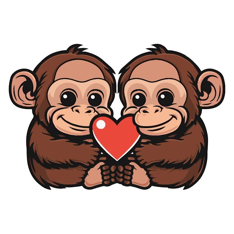 Monkey Couple Valentine's Day