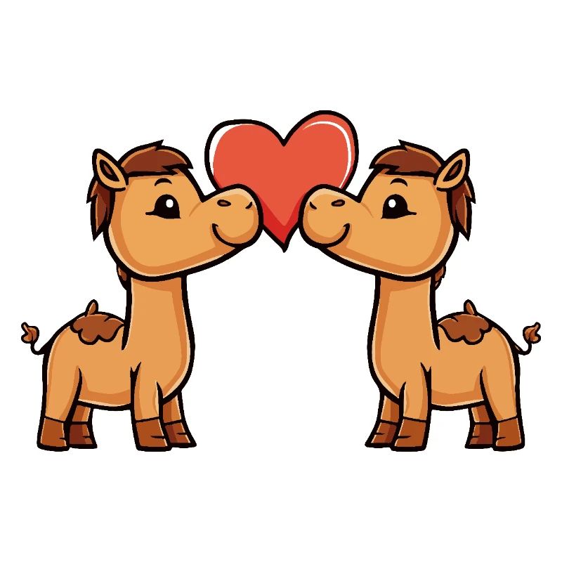Couple de chameaux Saint-Valentin
