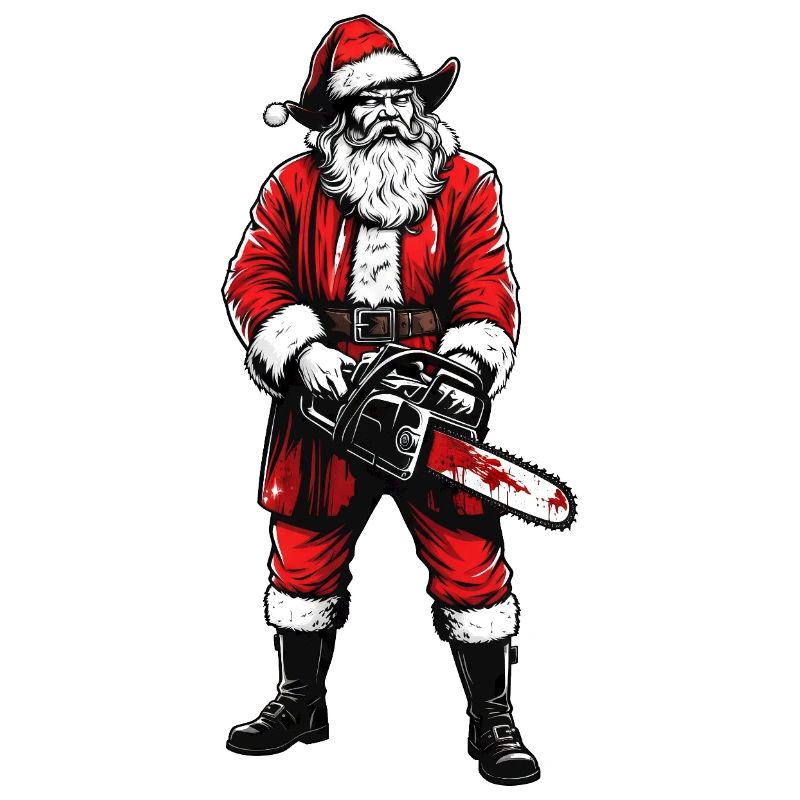 Horror experience Santa Claus with chainsaw