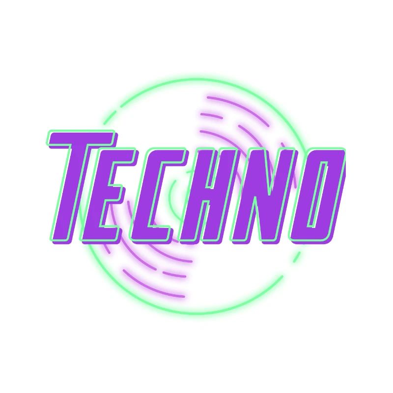 Techno Disque de néon