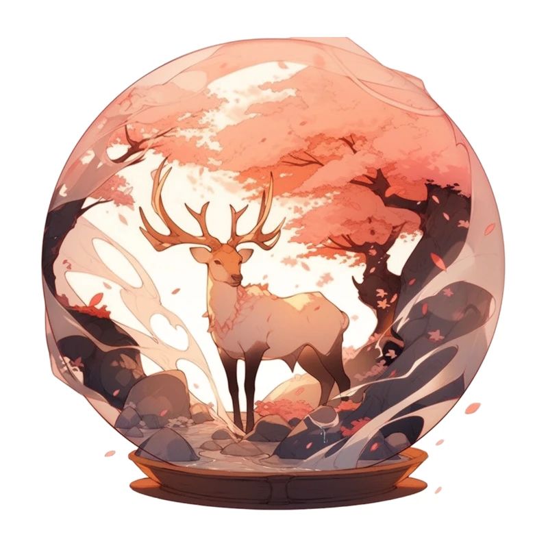 Le Cerf d'Automne - Version Boule à neige