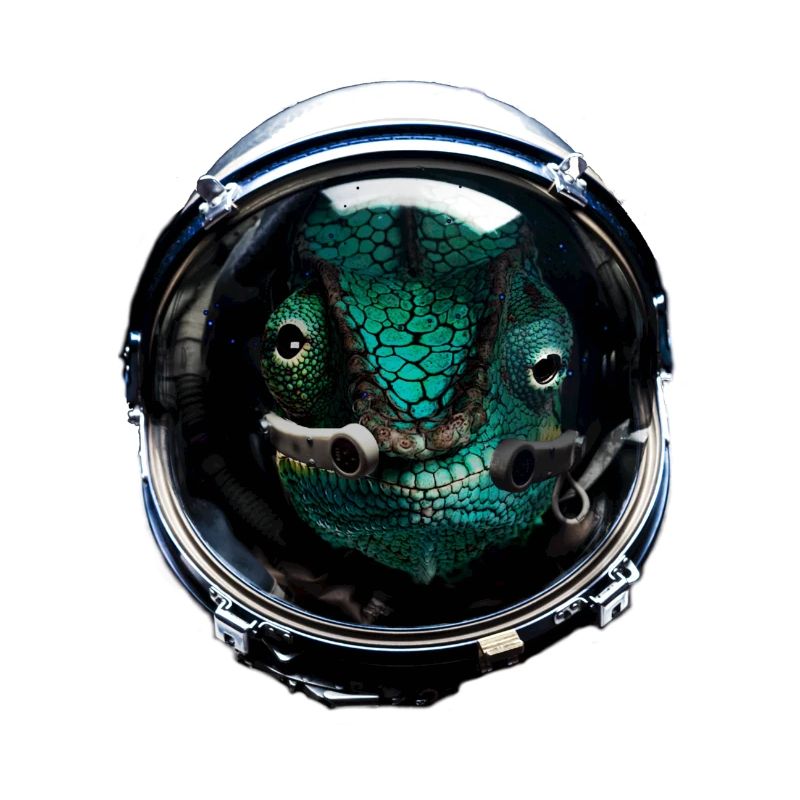 Astronaut Chameleon Reptile Keeper Outer Space