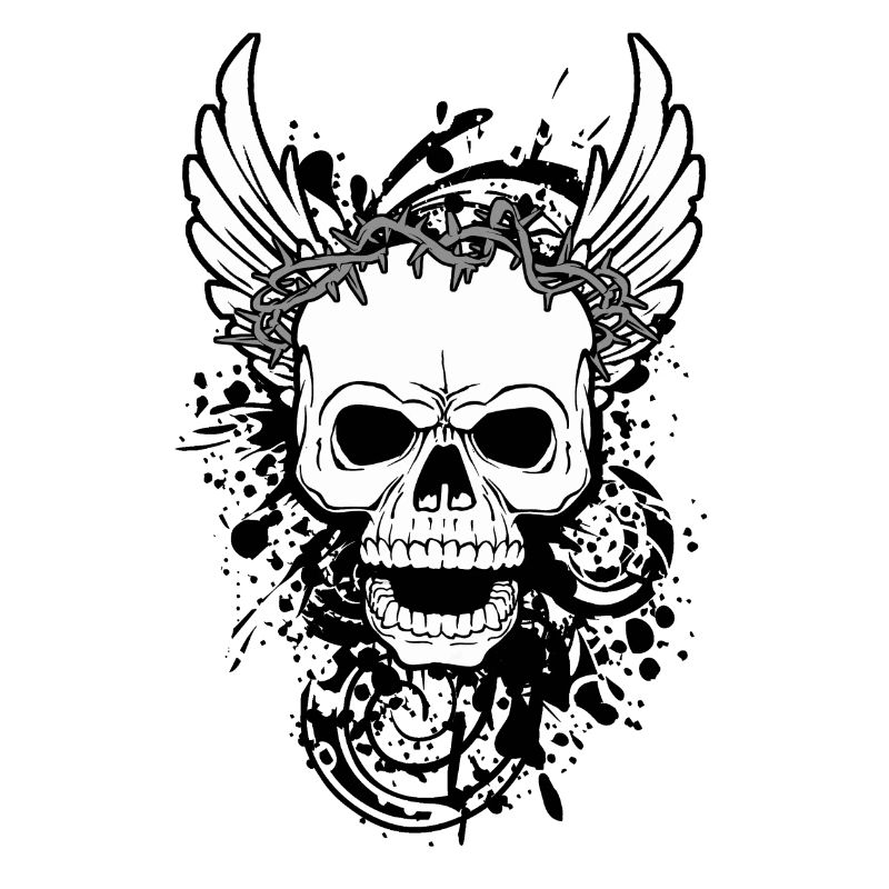 skull with wings
