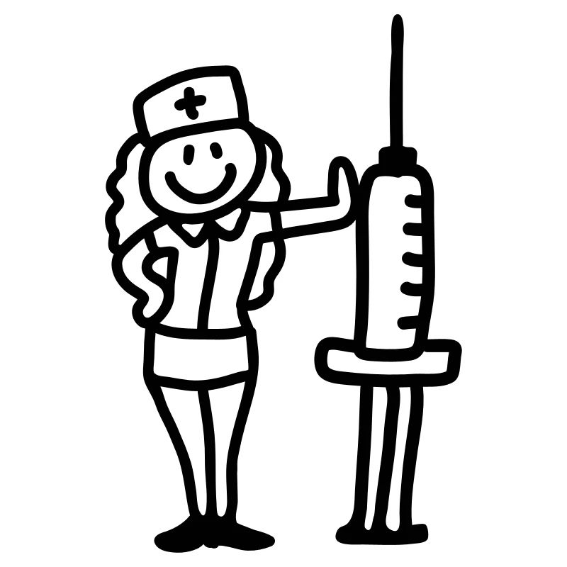 Infirmière médecin avec une seringue - ligne