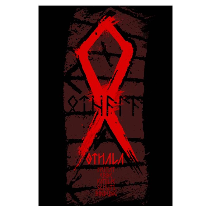 Affiche de signification du script runique runique