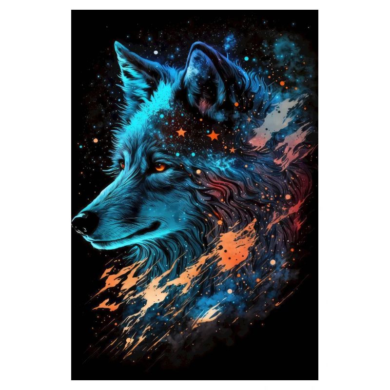 Wolf Galaxy Stars Space Space Cool Mystical