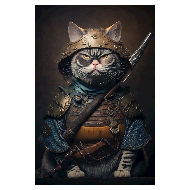 Samouraï Chat Chat Cool Japon Guerrier