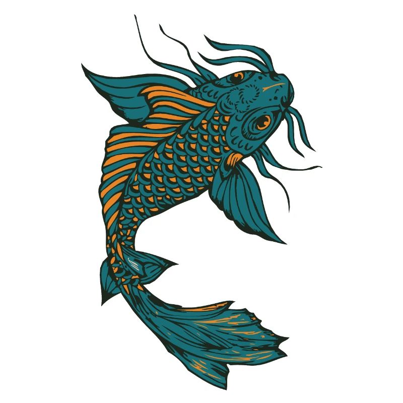 Japanese koi carp fish drawing 14032 A