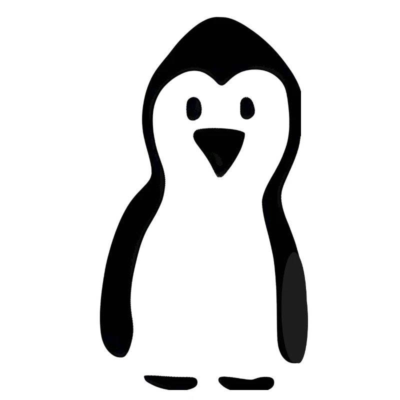 Pingouin simplement en noir et blanc