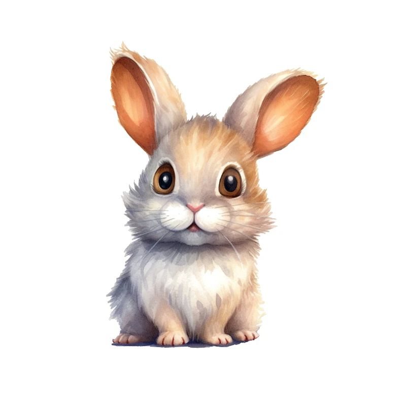 Dessin à l’aquarelle de lapin