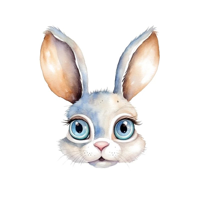 Rabbit Watercolor Drawing