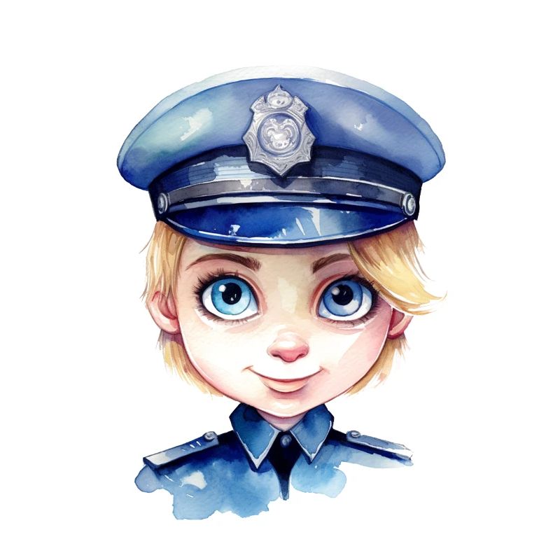 Dessin d’aquarelles de policière