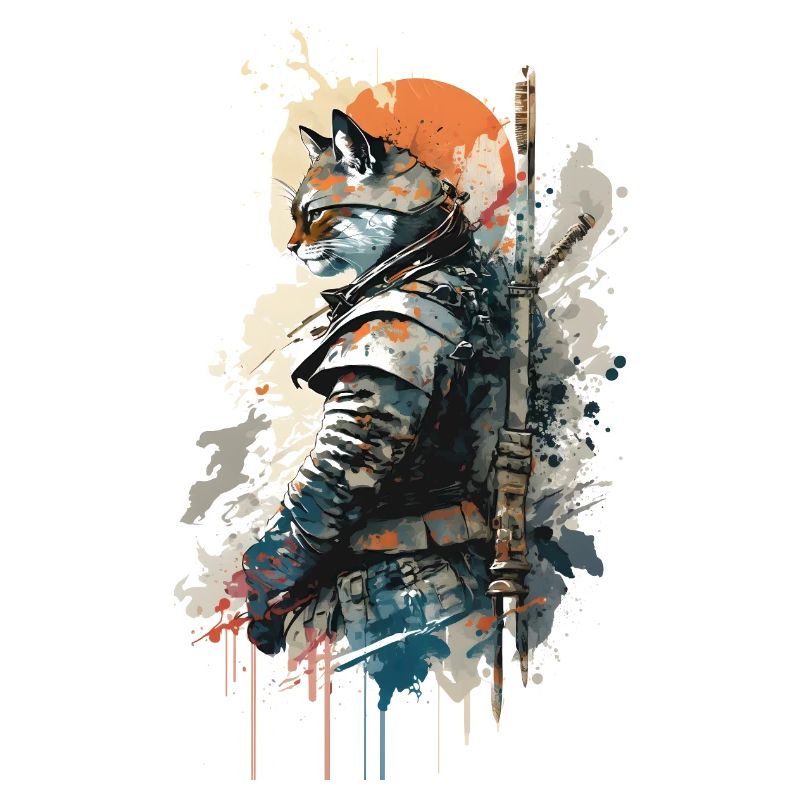 Cat Samurai Wearing Uniform