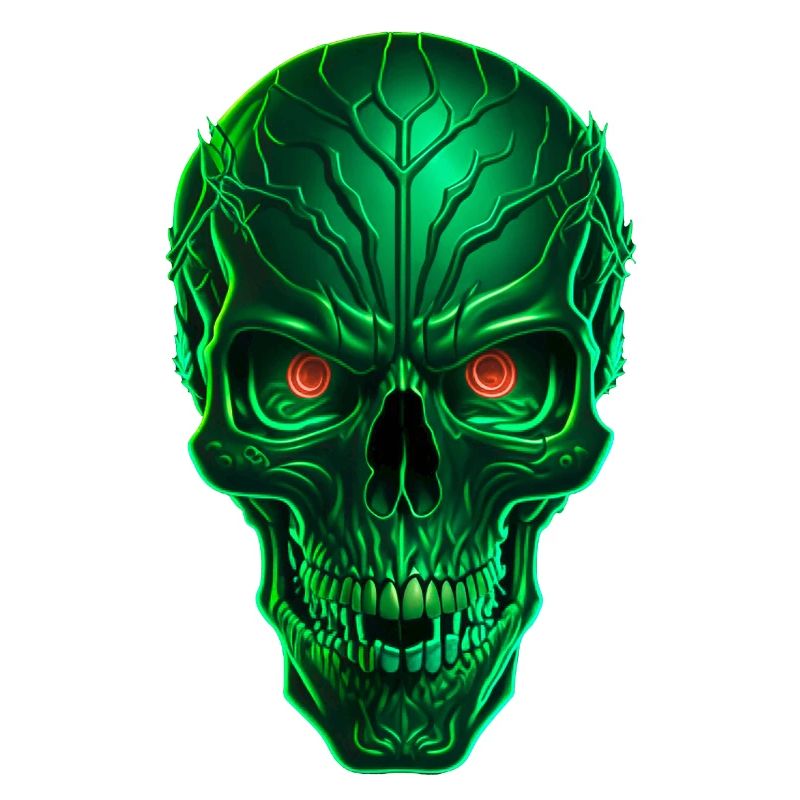 Crâne techno vert