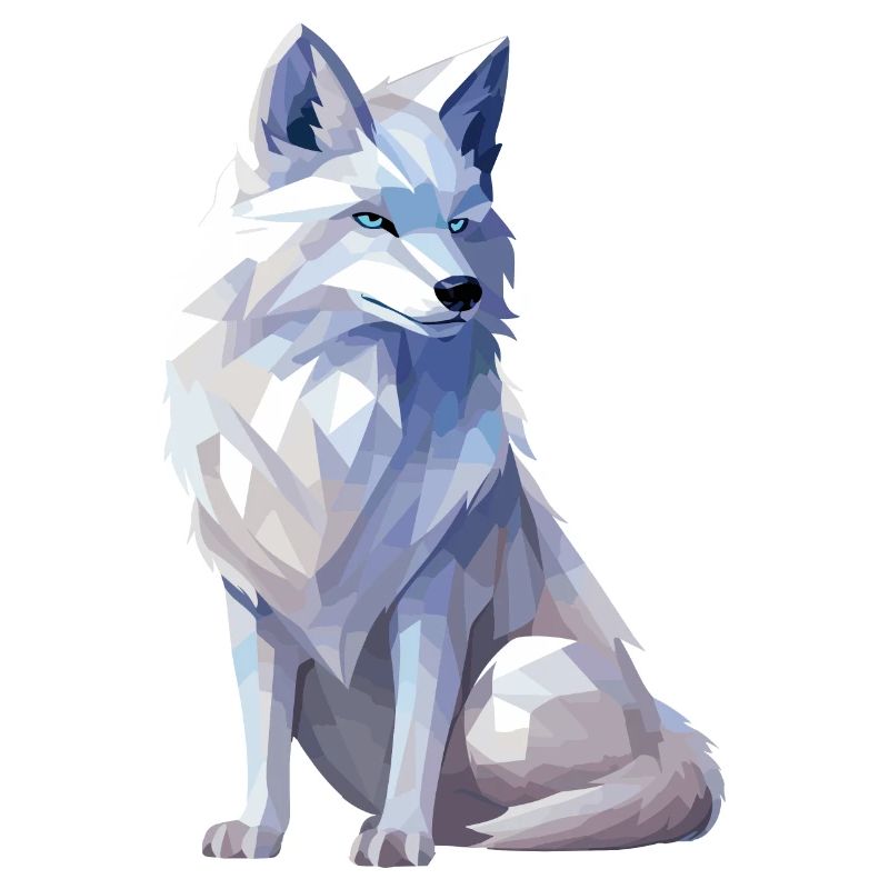 Polarfuchs im Polygon Stil