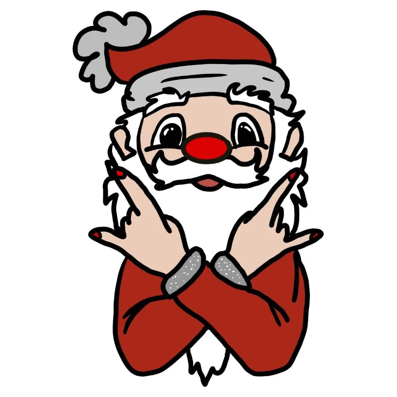 Santa Pose: Fingerzeichen Spaß