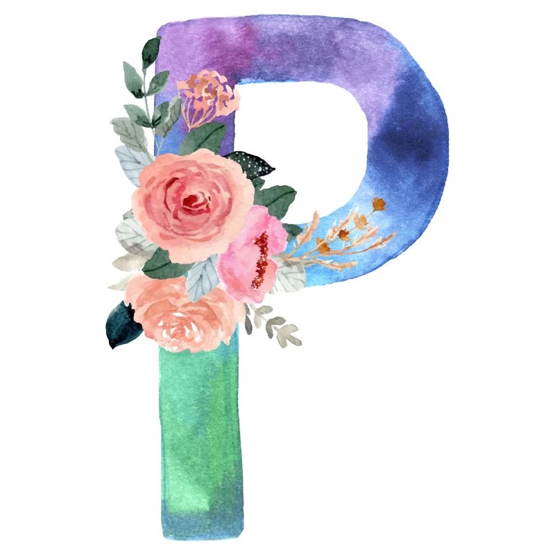 Buchstabe P Aquarell