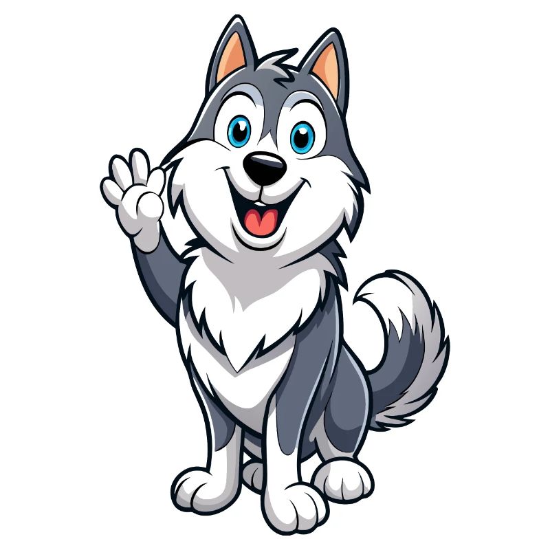 Friendly Malamute Wagging Tail