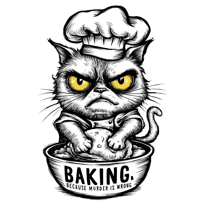 Cuisiner parce que le meurtre est mal Chat sarcastique